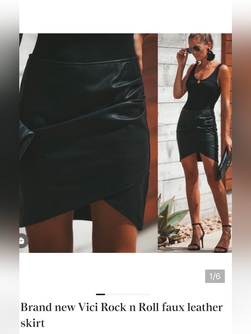 Vici Faux Leather Black Asymmetrical Mini Skirt - Women